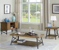 Pomona Pine Brown & Steel Gray 24" Wood Open-Shelf End Table -DHP SHOP 810535748 9