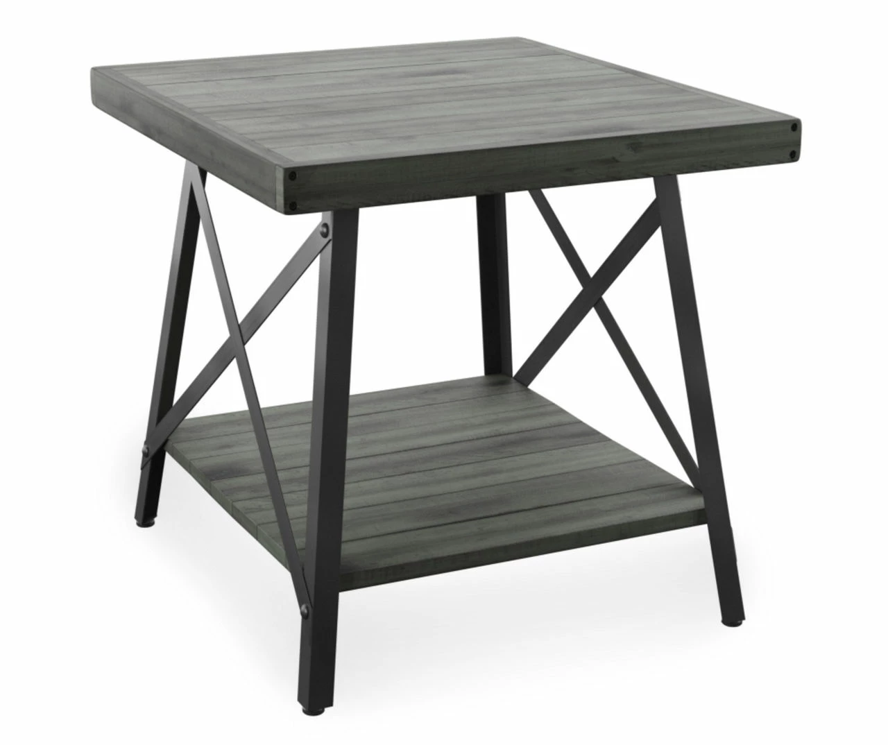 Pomona Gray & Steel Gray 24" Wood Open-Shelf End Table 1 Pomona Gray & Steel Gray 24" Wood Open-Shelf End Table