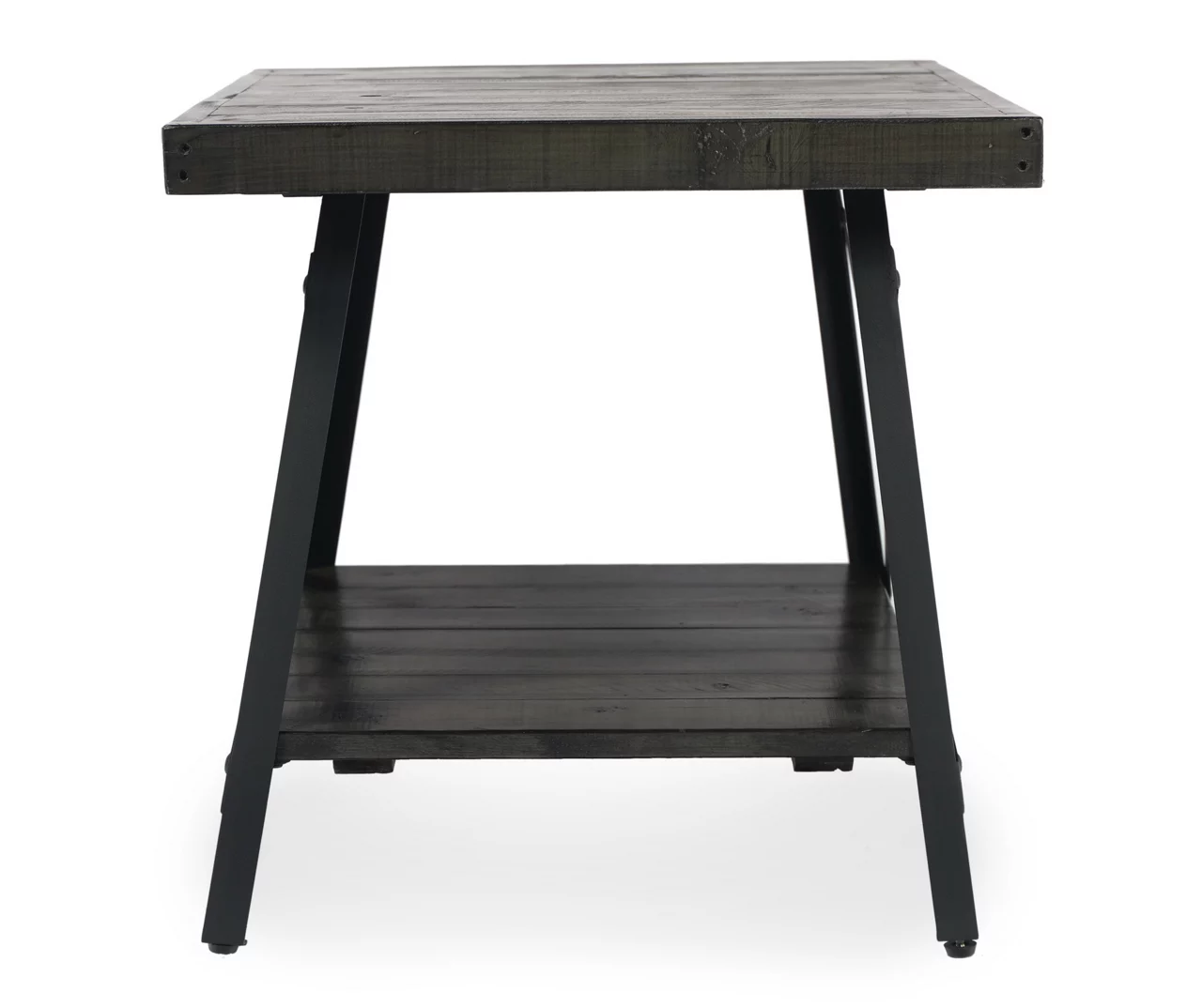 Pomona Gray & Steel Gray 24" Wood Open-Shelf End Table 3 Pomona Gray & Steel Gray 24" Wood Open-Shelf End Table - Image 3