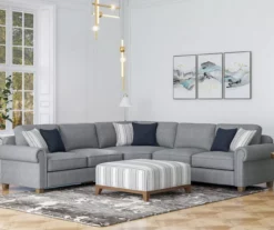 Stone Gray Square Wood Leg Ottoman 9 Stone Gray Square Wood Leg Ottoman -DHP SHOP 810535755 6