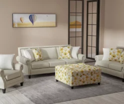 Golden Poppy Wood Leg Storage Ottoman -DHP SHOP 810535757 8