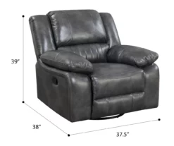 Paulson Gray Faux Leather Swivel Gliding Recliner -DHP SHOP 810535759 2