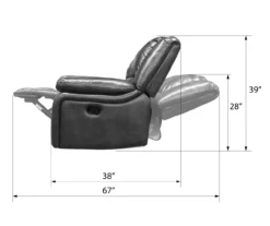 Paulson Gray Faux Leather Swivel Gliding Recliner -DHP SHOP 810535759 3
