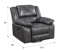 Paulson Gray Faux Leather Swivel Gliding Recliner -DHP SHOP 810535759 A7 1