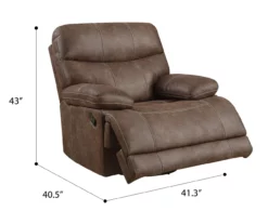 Brown Microfiber Swivel Gliding Recliner -DHP SHOP 810535760 A7 1