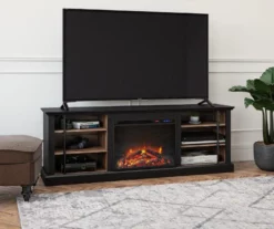 70" Fowler Black Electric Fireplace Console -DHP SHOP 810538243 1