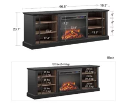 70" Fowler Black Electric Fireplace Console -DHP SHOP 810538243 5
