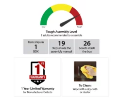 70" Fowler Black Electric Fireplace Console -DHP SHOP 810538243 6