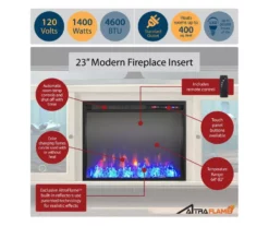 70" Intrepid Navy Deluxe Electric Fireplace Console -DHP SHOP 810538244 5