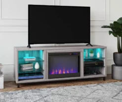 70" Intrepid Light Walnut Deluxe Electric Fireplace Console 7 70" Intrepid Light Walnut Deluxe Electric Fireplace Console -DHP SHOP 810538245 1