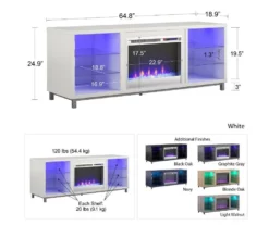 70" Intrepid Light Walnut Deluxe Electric Fireplace Console 9 70" Intrepid Light Walnut Deluxe Electric Fireplace Console -DHP SHOP 810538245 5