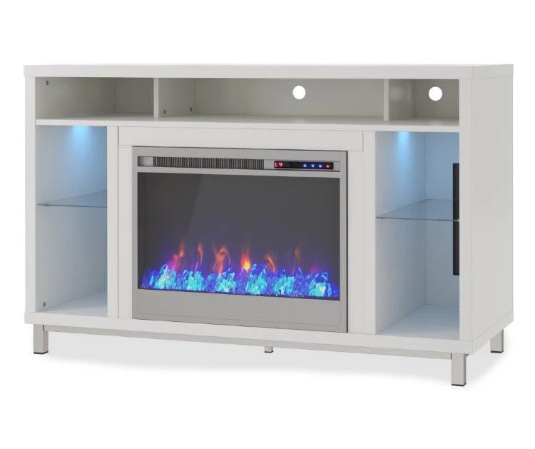 48" Intrepid White Electric Fireplace Console 1 48" Intrepid White Electric Fireplace Console
