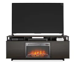 65" Himmel Espresso Electric Fireplace Console