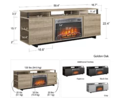 65" Himmel Espresso Electric Fireplace Console -DHP SHOP 810538249 6