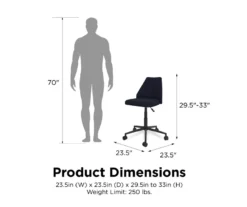 Brittany Blue Linen Office Chair -DHP SHOP 810538399 6