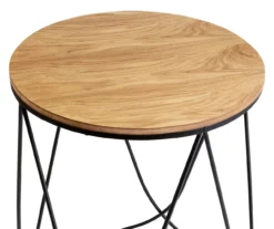 Black & Natural Round Side Table -DHP SHOP 810539920 4