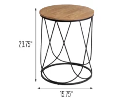 Black & Natural Round Side Table -DHP SHOP 810539920 5