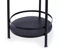 Black Round 2-Tier Side Table -DHP SHOP 810539922 4