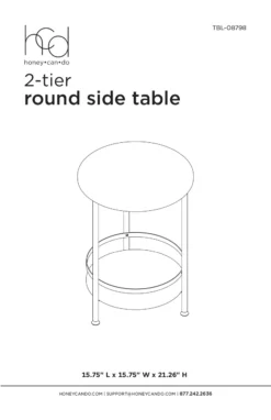 Black Round 2-Tier Side Table -DHP SHOP 810539922 6