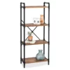 Black Industrial 4-Tier Bookshelf
