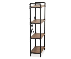 Black Industrial 4-Tier Bookshelf -DHP SHOP 810539935 4