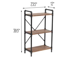 Black Industrial 3-Tier Bookshelf -DHP SHOP 810539936 5