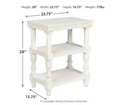 Dannerville Antique White 3-Tier Accent Table With USB Charging -DHP SHOP 810542271 3