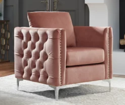 Lizmont Blush Tufted Velvet Accent Chair -DHP SHOP 810542292 1