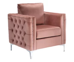 Lizmont Blush Tufted Velvet Accent Chair