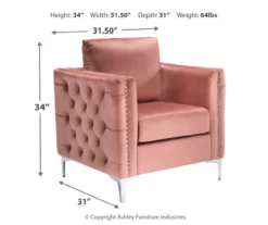 Lizmont Blush Tufted Velvet Accent Chair -DHP SHOP 810542292 3