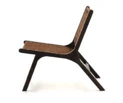 Fayme Camel Armless Leather Woven-Back Lounge Chair -DHP SHOP 810542301 4