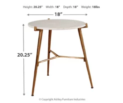 Chadton Round White Marble & Gold Metal Accent Table -DHP SHOP 810542302 3