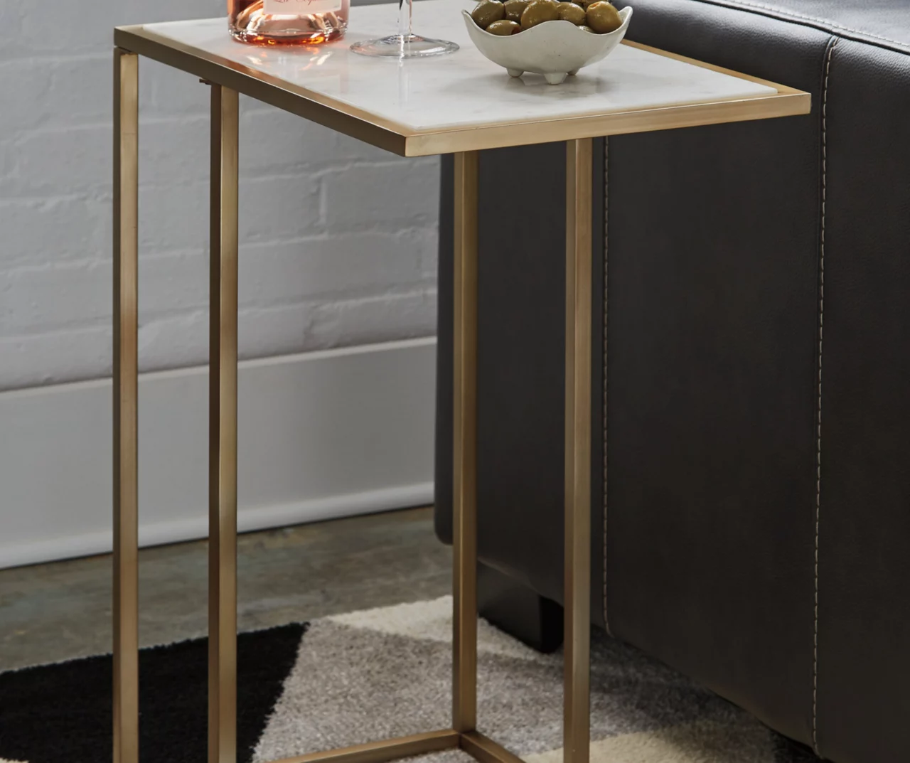 Lanport White Marble C Side Table 2 Lanport White Marble C Side Table - Image 2