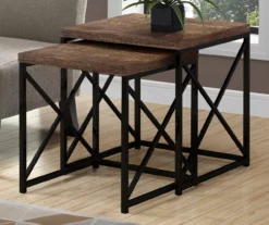 Monarch Reclaimed Wood Look 2-Piece Nesting Table Set -DHP SHOP 810542385 1