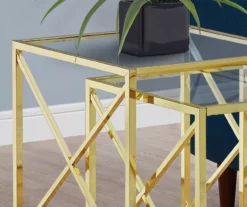 Monarch Glass & Metal 2-Piece Nesting Table Set 11 Monarch Glass & Metal 2-Piece Nesting Table Set -DHP SHOP 810542390 3