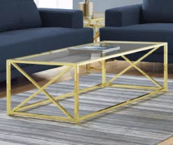 Monarch Glass & Metal Coffee Table -DHP SHOP 810542401 1