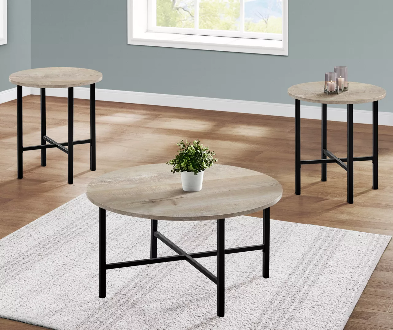 Monarch Round 3-Piece Occasional Table Set 8 Monarch Round 3-Piece Occasional Table Set - Image 8