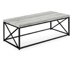 Gray Reclaimed Wood Look Coffee Table