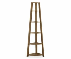 Monarch 5-Shelf Etagere Corner Bookcase 21 Monarch 5-Shelf Etagere Corner Bookcase -DHP SHOP 810542446 2