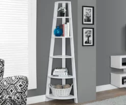 Monarch 5-Shelf Etagere Corner Bookcase 28 Monarch 5-Shelf Etagere Corner Bookcase -DHP SHOP 810542448 1