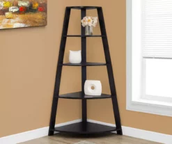 Monarch 4-Shelf Etagere Corner Bookcase 15 Monarch 4-Shelf Etagere Corner Bookcase -DHP SHOP 810542456 1