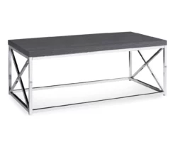 Gray & Chrome Metal Coffee Table