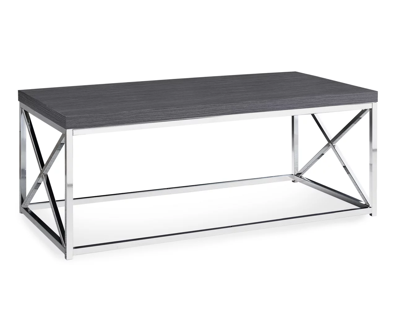 Gray & Chrome Metal Coffee Table 1 Gray & Chrome Metal Coffee Table