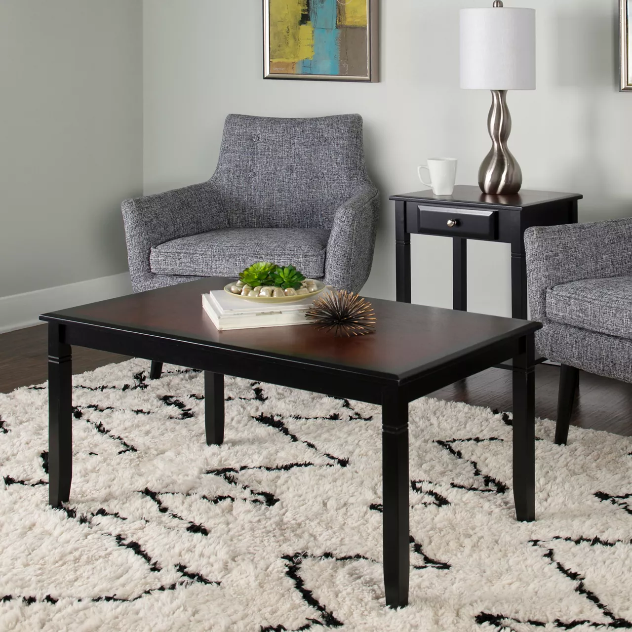 Shirley Black Cherry Transitional Wood Coffee Table 2 Shirley Black Cherry Transitional Wood Coffee Table - Image 2