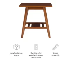 Presley Brown 2-Tier Slatted Wood End Table -DHP SHOP 810543147 A0 10