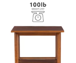 Presley Brown 2-Tier Slatted Wood End Table -DHP SHOP 810543147 A0 11