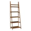 Presley Walnut 5-Shelf Ladder Bookcase