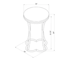 Globa Designs White & Gold Capiz Mosaic Beehive Accent Table -DHP SHOP 810543194 A7