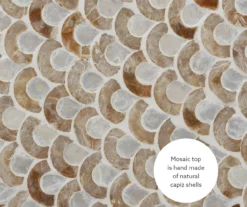 Globa Designs White & Gold Capiz Mosaic Beehive Accent Table -DHP SHOP 810543194 A8