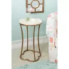 Globa Designs White & Gold Capiz Mosaic Beehive Accent Table